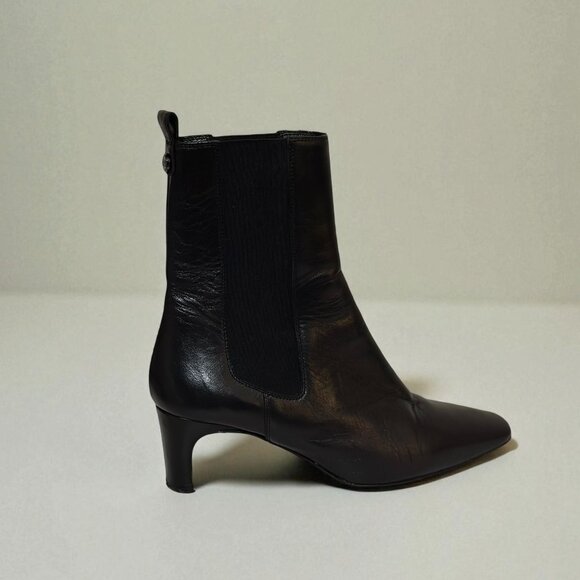 Russell & Bromley Black Leather Slip-On Ankle Boots 👢✨ - Picture 5 of 10
